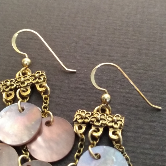 shell disc earrings - Picture 5 of 6